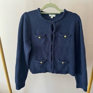 J. Crew Deep Blue Knit Cardigan